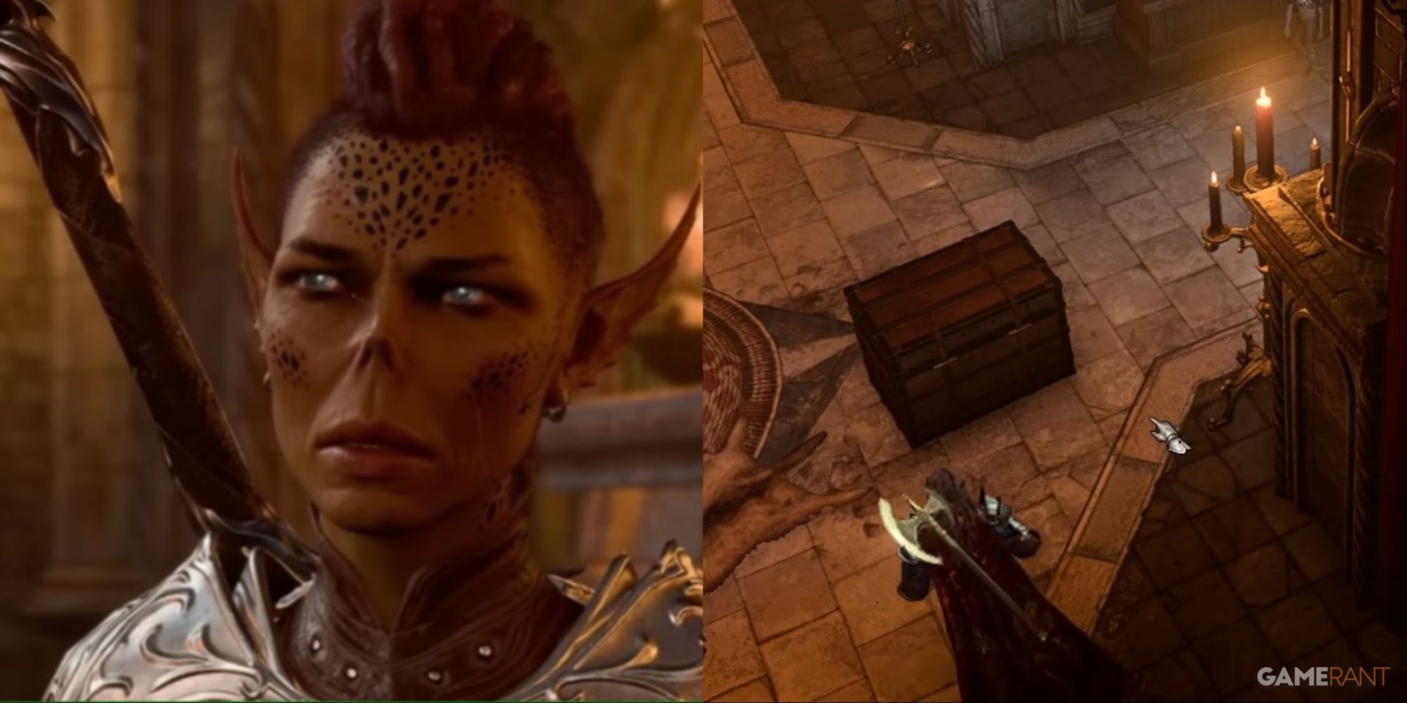 Baldur's Gate 3 Opening The Traveler's Chest In The Creche Collage