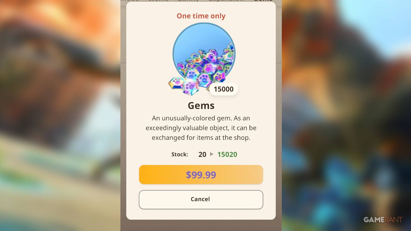 get more gems monster hunter now shop price