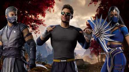 Smoke, Johnny Cage, and Kitana in Mortal Kombat 1