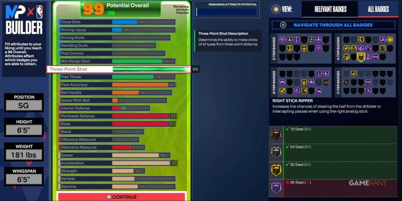 NBA 2K24 Best Shooting Guard Build Page