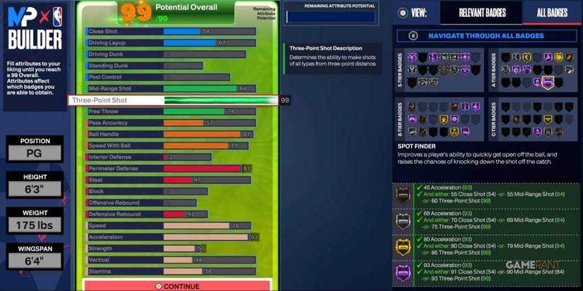 NBA 2K24 Best Three-Point Build Page