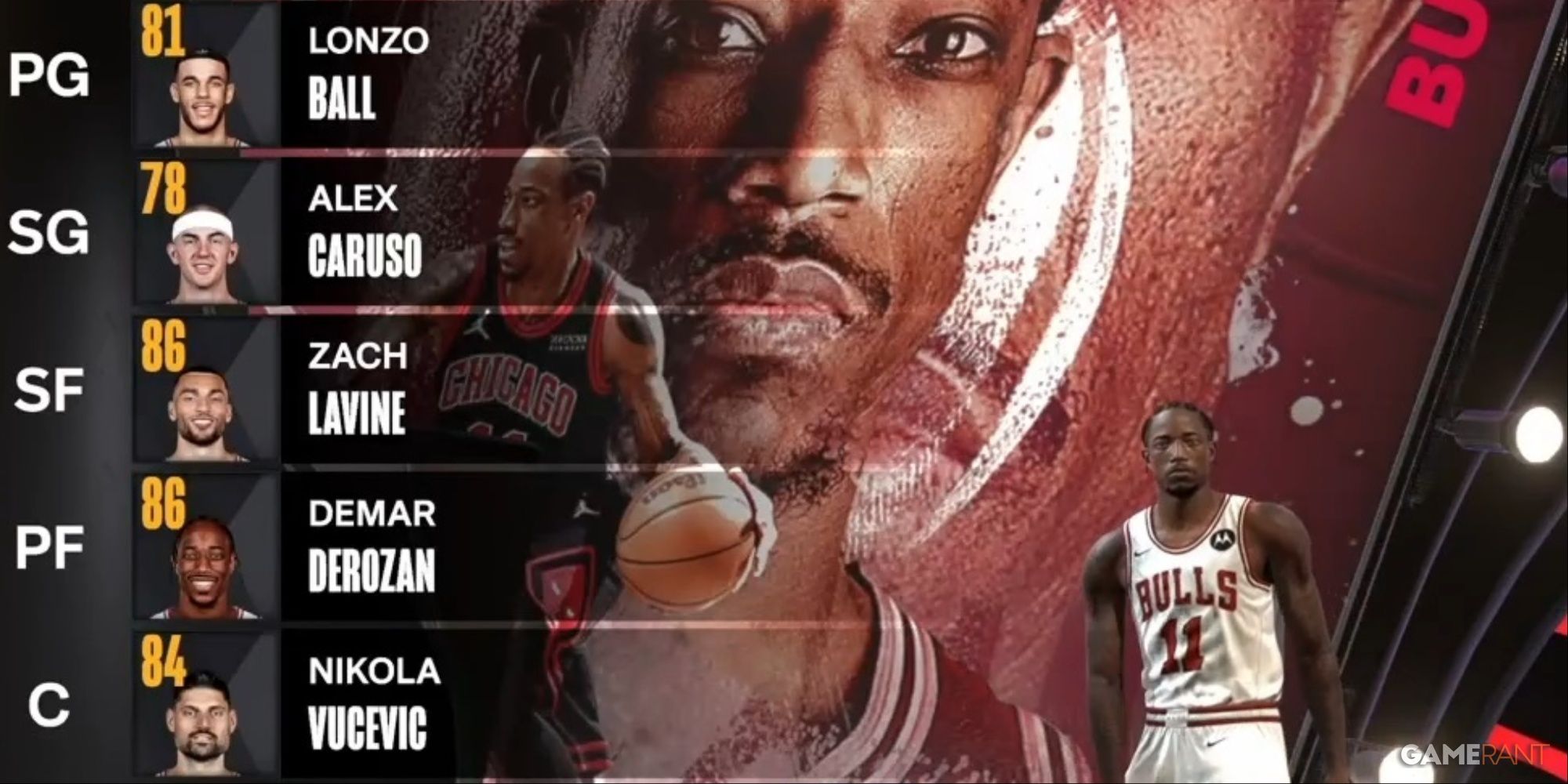 NBA 2K24 Chicago Bulls Preseason Starting Lineup