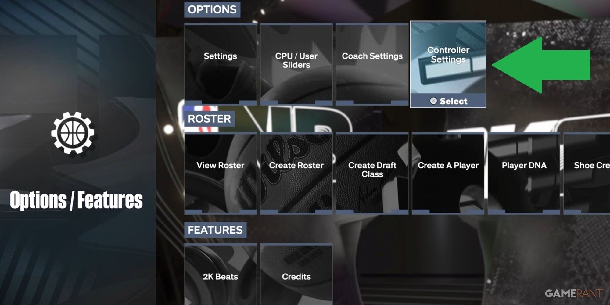 NBA 2K24 Controller Settings In The Features Menu