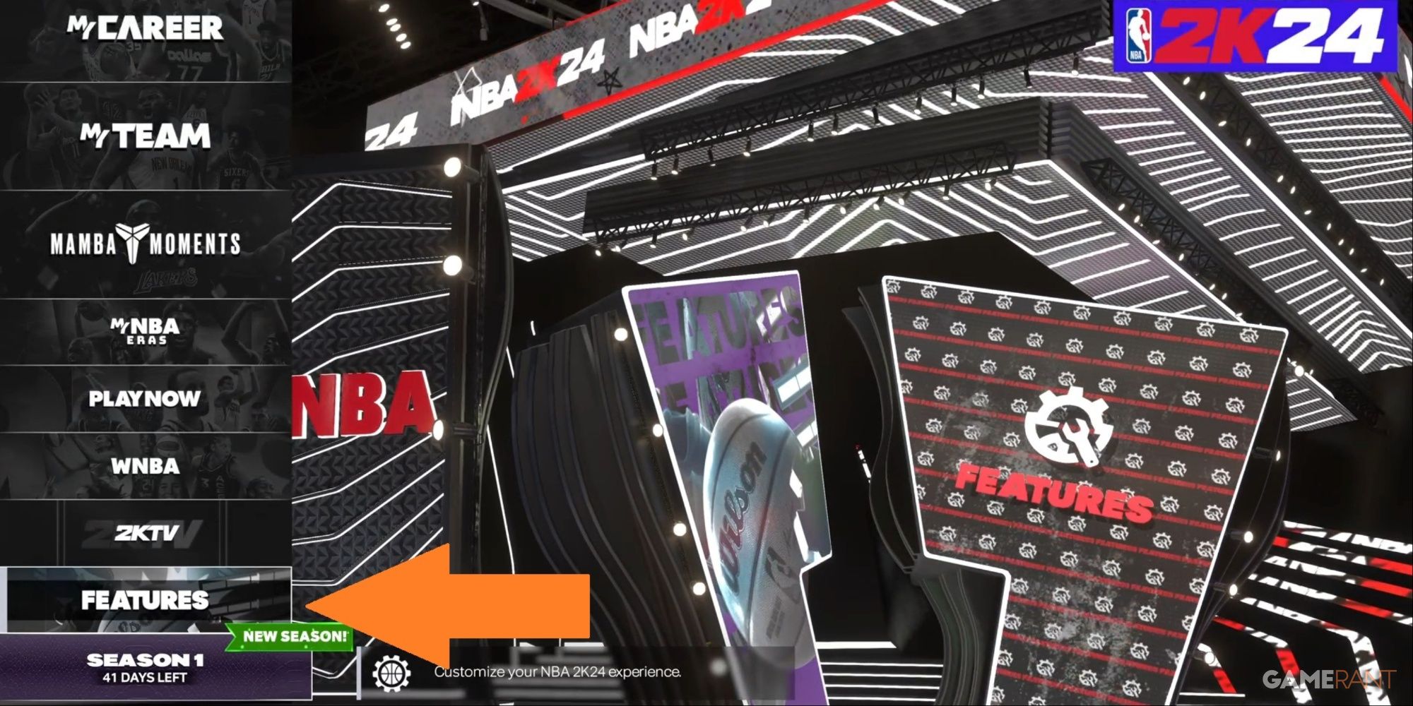 NBA 2K24 Features Tab On The Main Menu