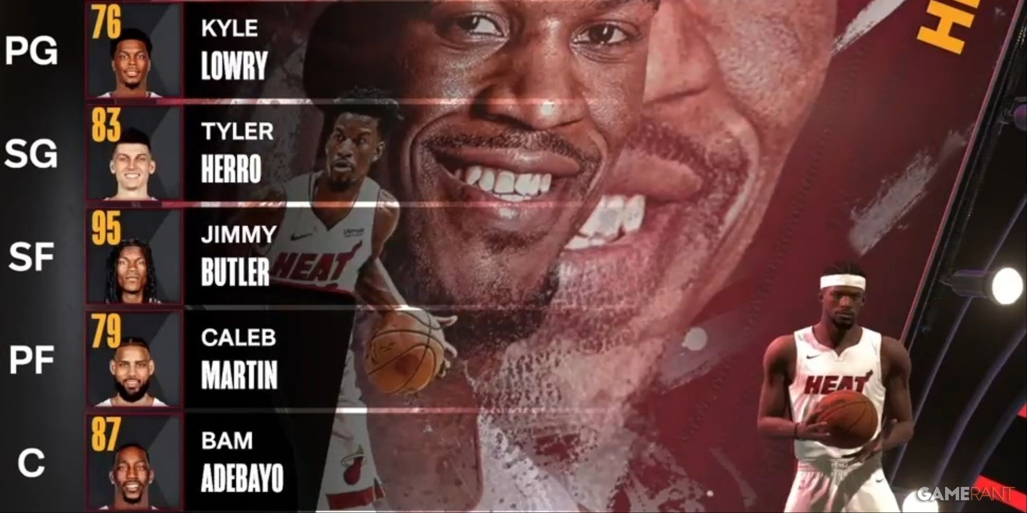 NBA 2K24 Miami Heat Preseason Starting Lineup