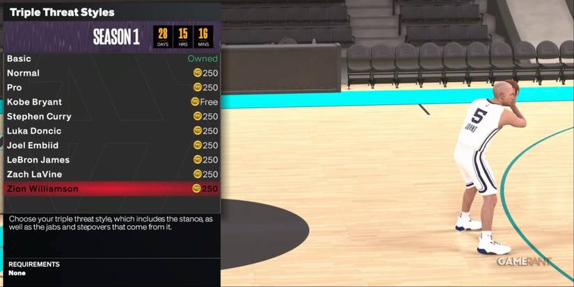 NBA 2K24 Zion Williamson Triple Threat Styles