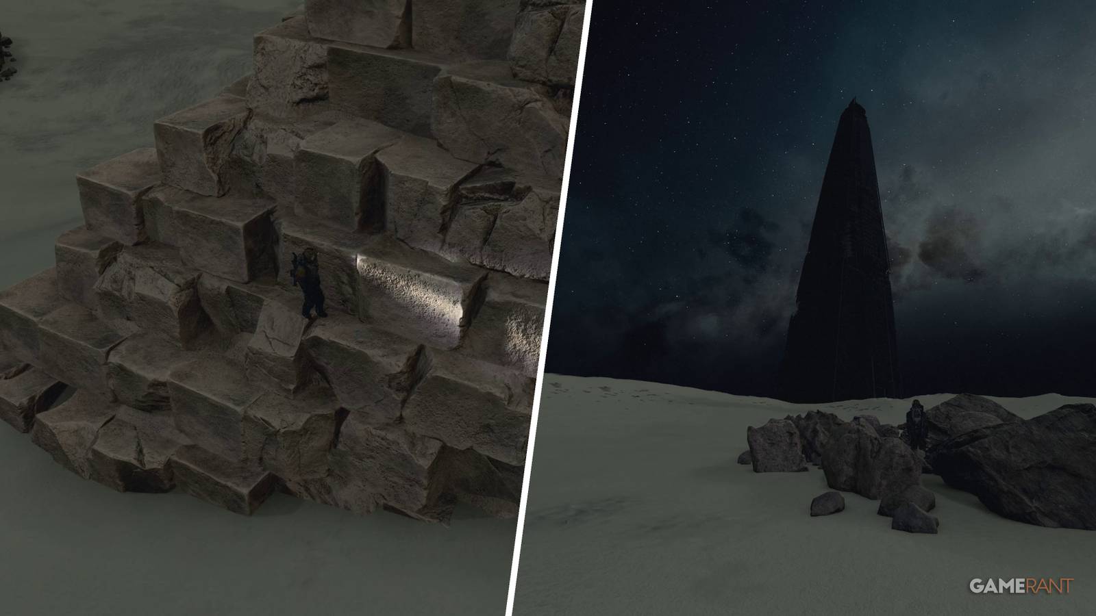 The Pyramids of Giza and The Shard in Starfield