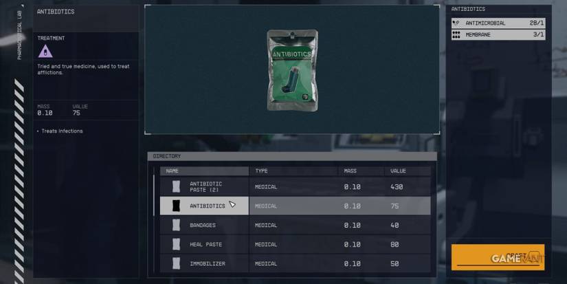 Starfield Antibiotics