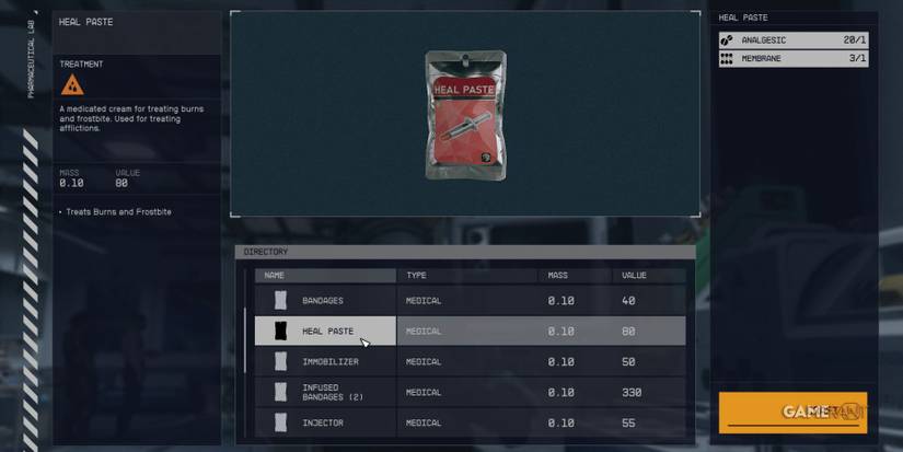 Starfield Heal Paste