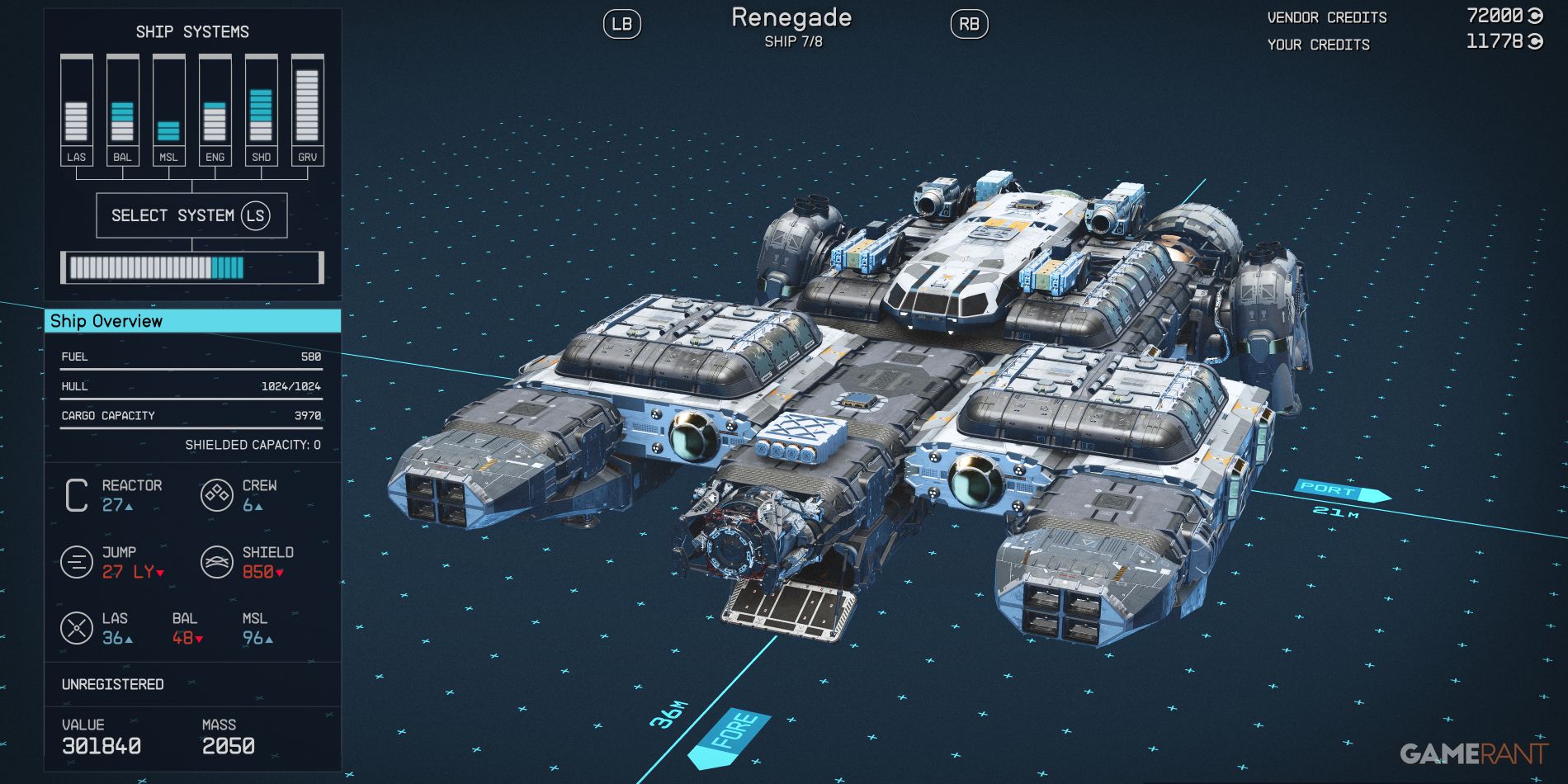 Starfield Ships With The Most Cargo Space