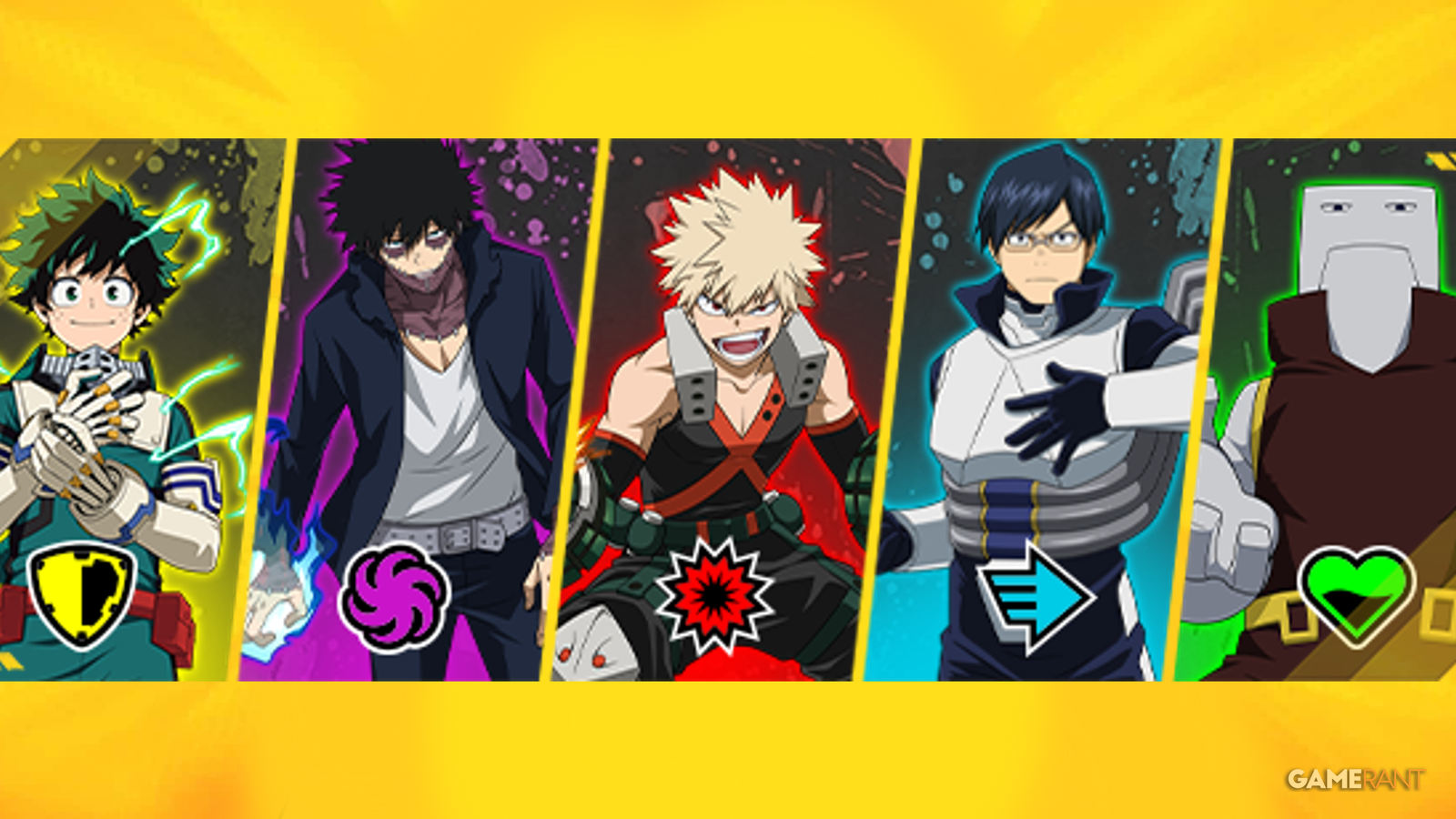 Various characters and their classes