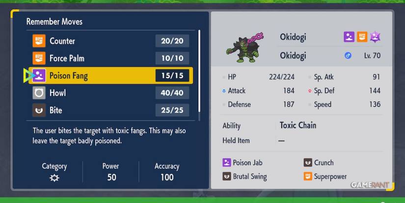 pokemon scarlet violet teal mask okidogi moveset
