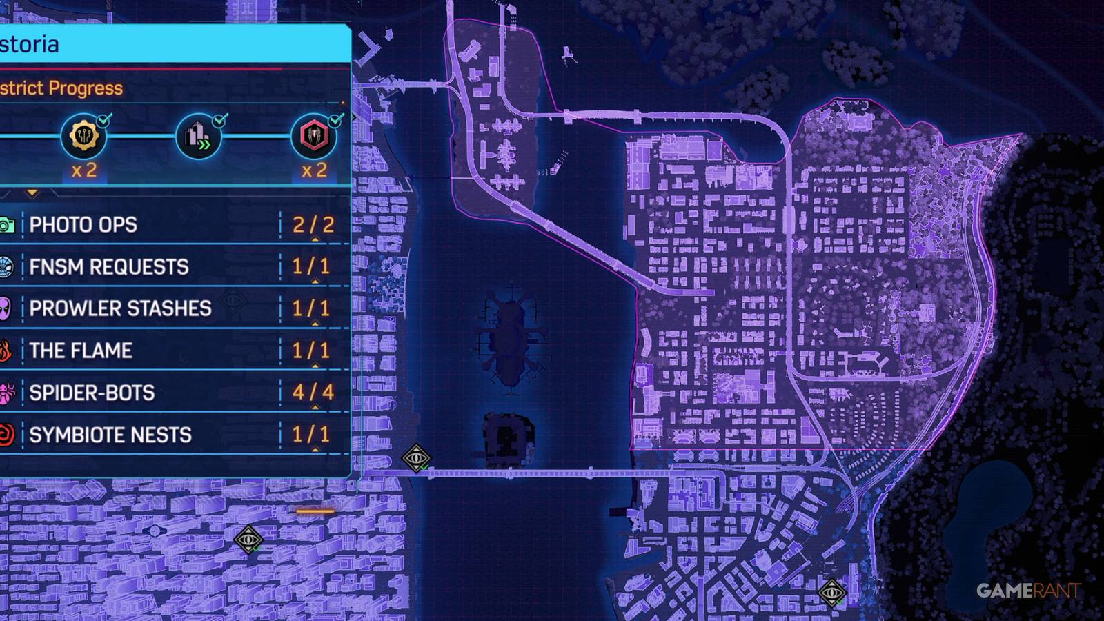 A map of Astoria in Marvel's Spider-Man 2