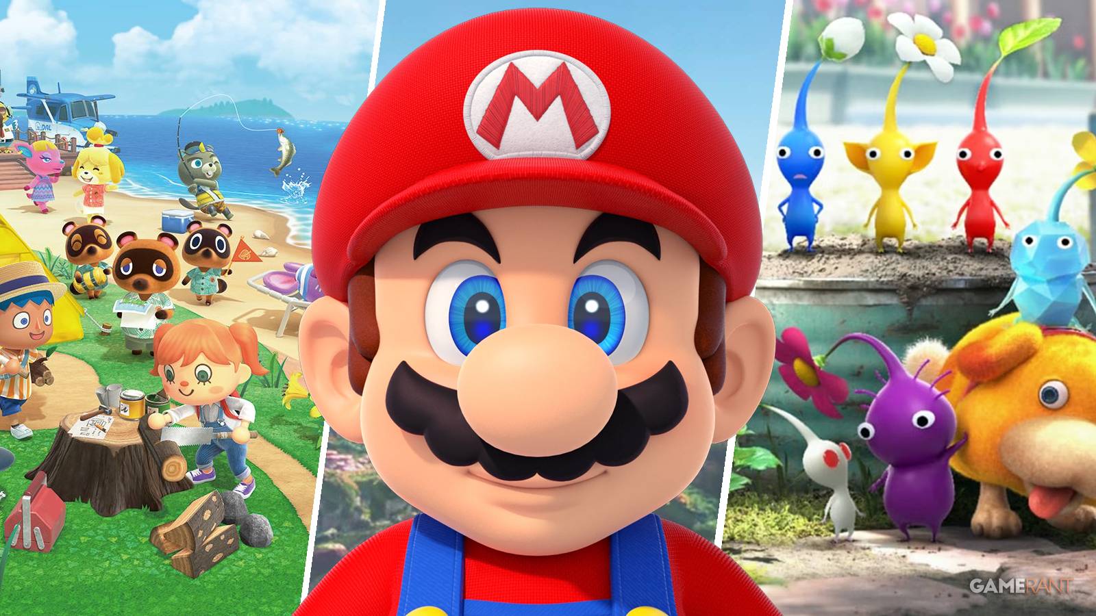Animal Crossing, Mario, and Pikmin