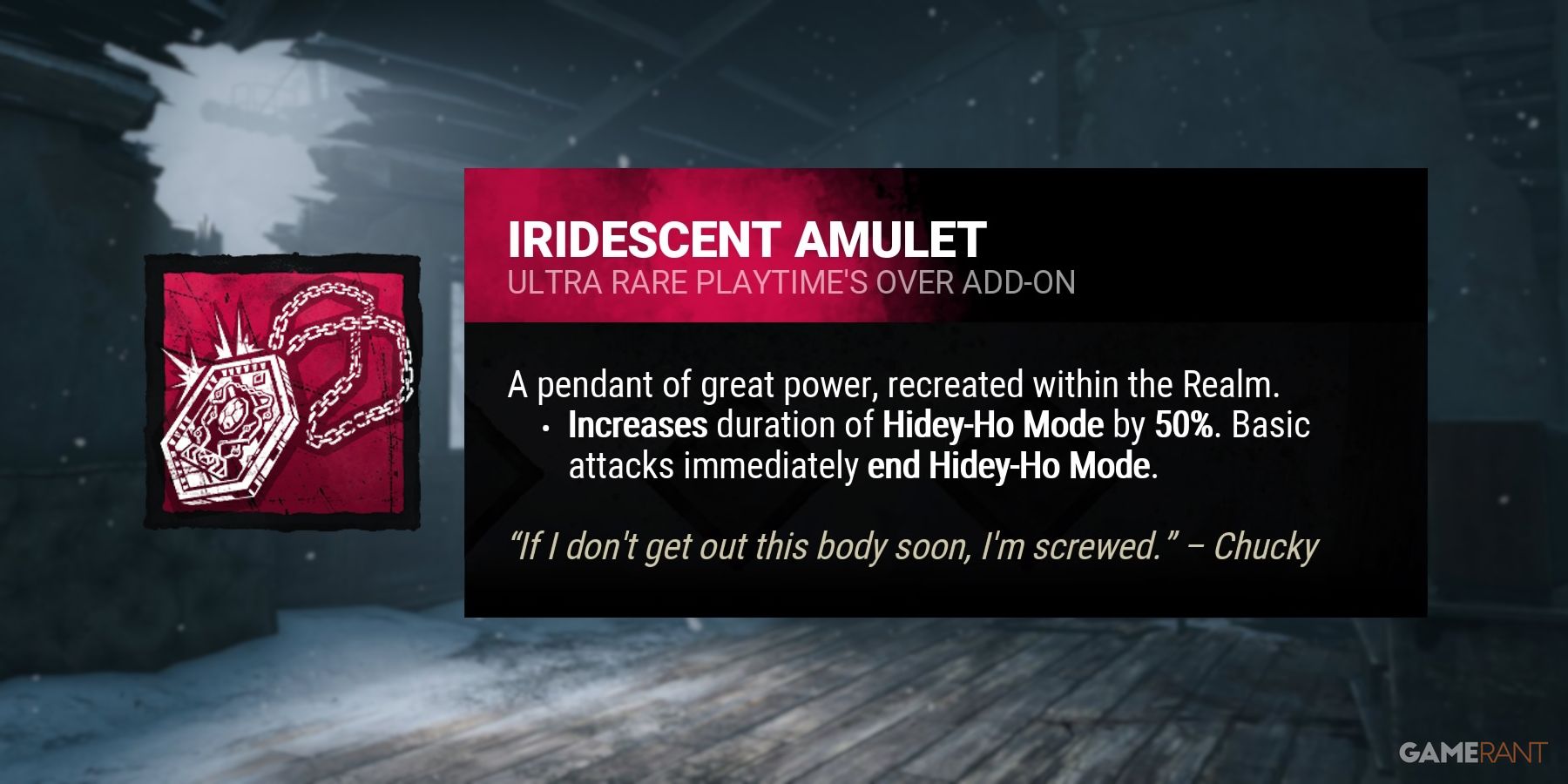 dead by daylight the good guy add ons iridescent amulet