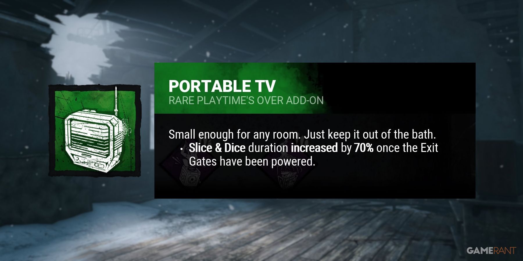 dead by daylight the good guy add ons portable tv