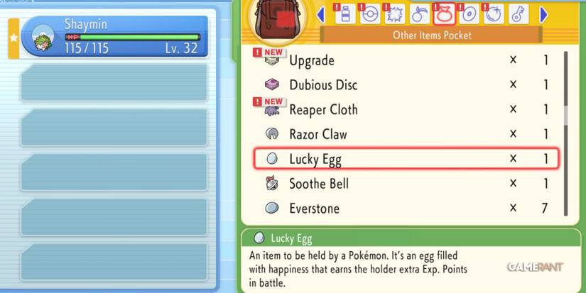 pokemon brilliant diamond shining pearl bdsp lucky egg