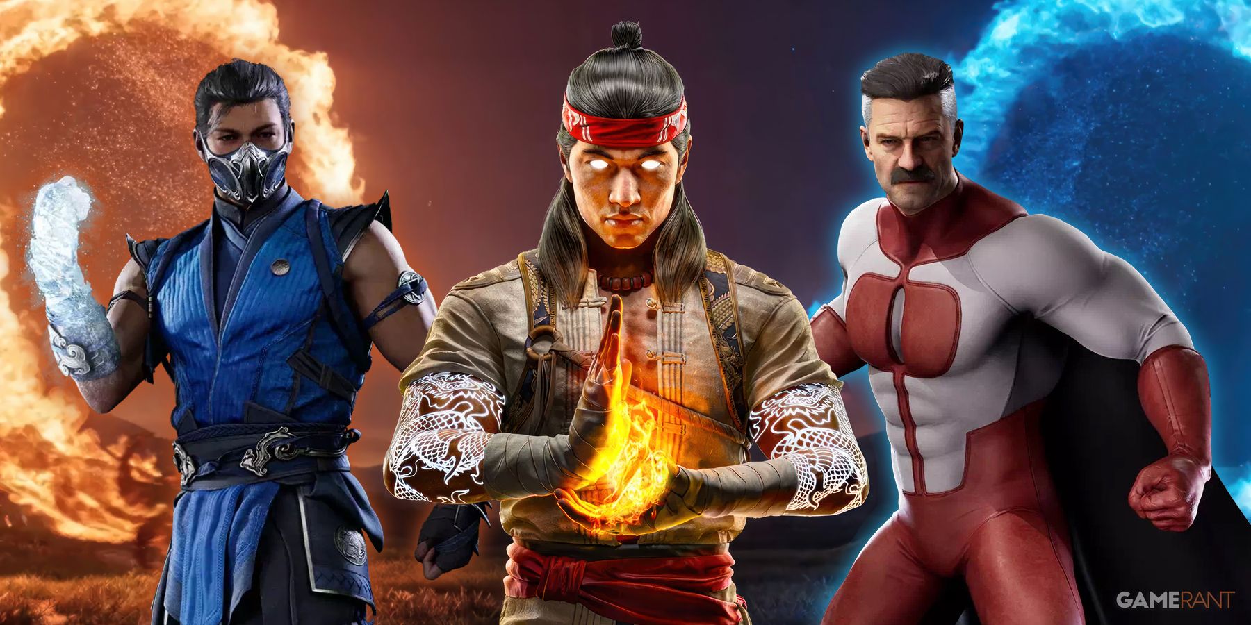 Sub-Zero, Liu Kang, and Omni-Man in Mortal Kombat 1