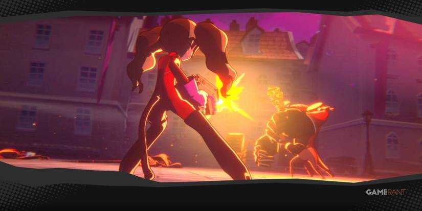 persona 5 tactica panther fireing enemy