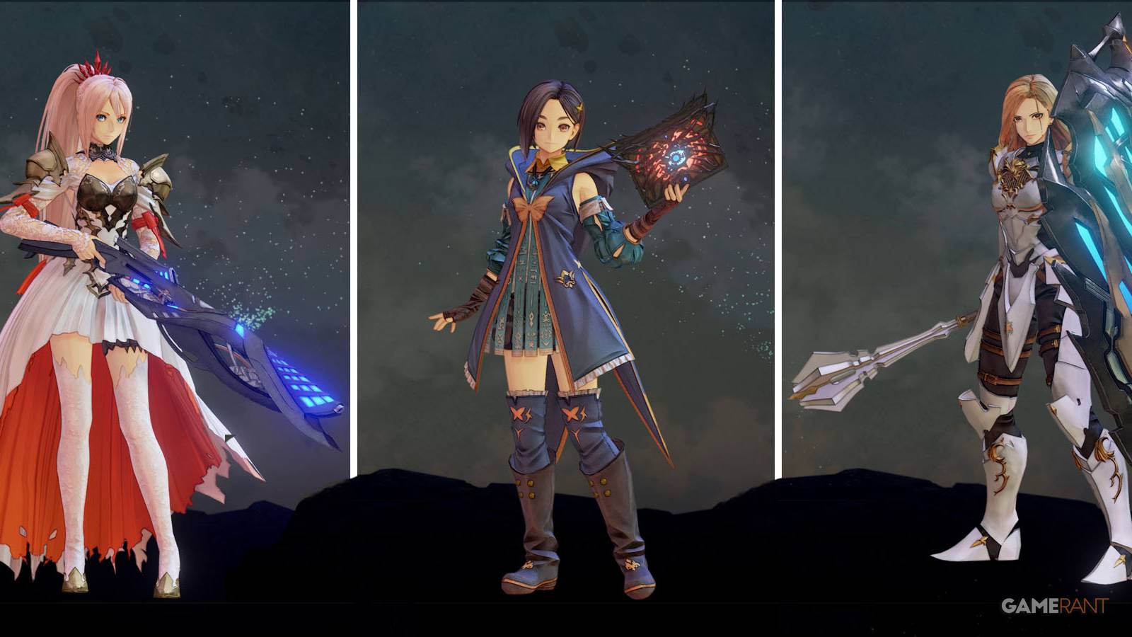 Shionne, Rinwell, and Kisara from Tales of Arise