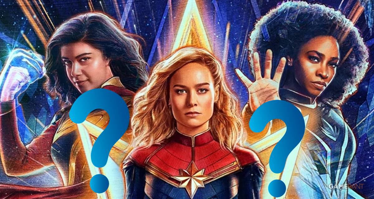The Marvels Poster with question marks post-credits scenes