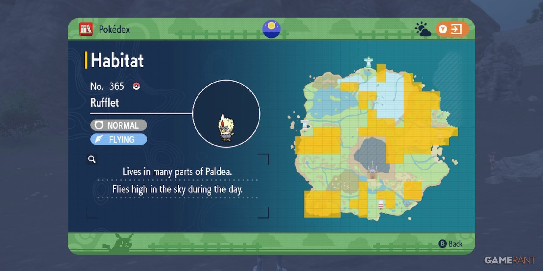 pokemon scarlet violet rufflet location