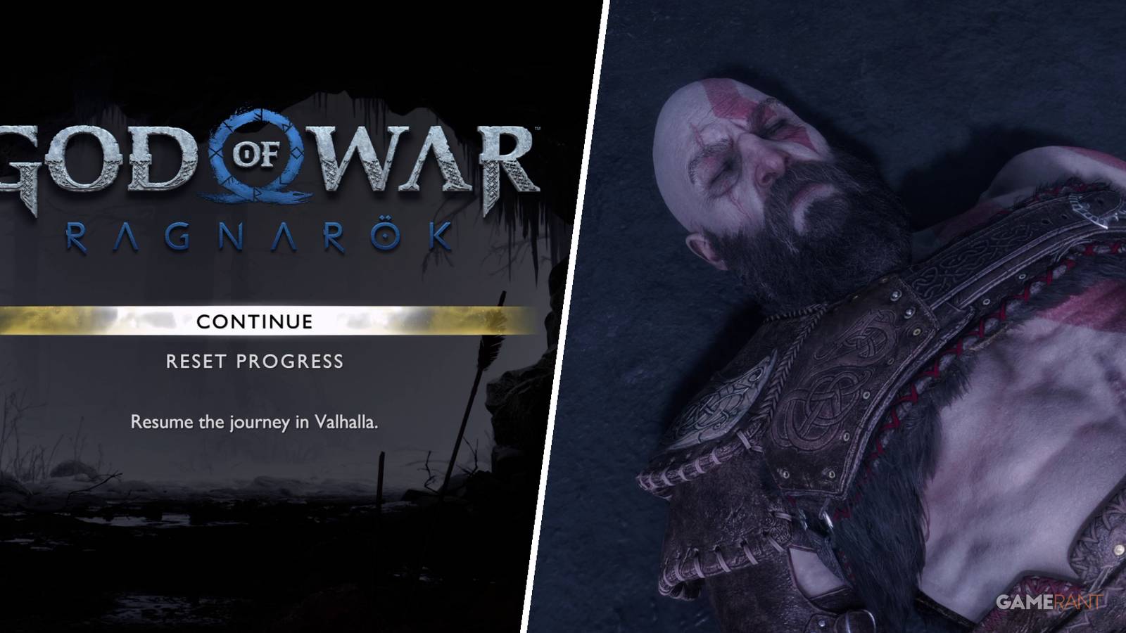 Kratos wakes up on The Shore after each Valhalla attempt