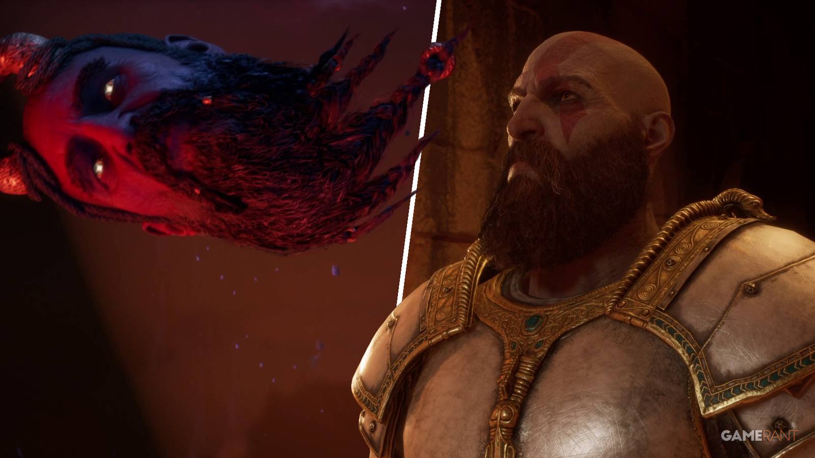 Mimir and Kratos in God of War Ragnarok Valhalla