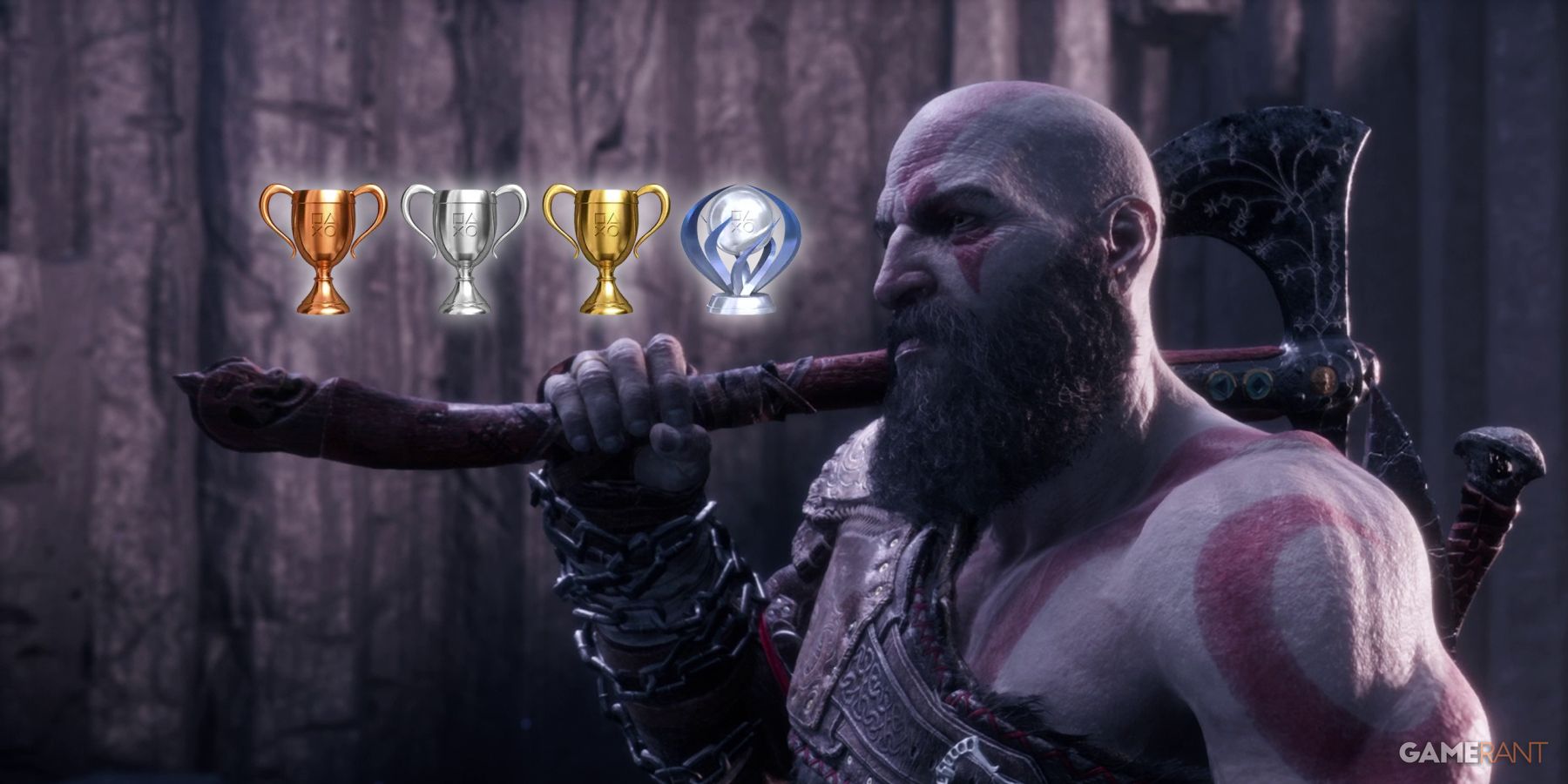Kratos and the PS5 Trophy icons