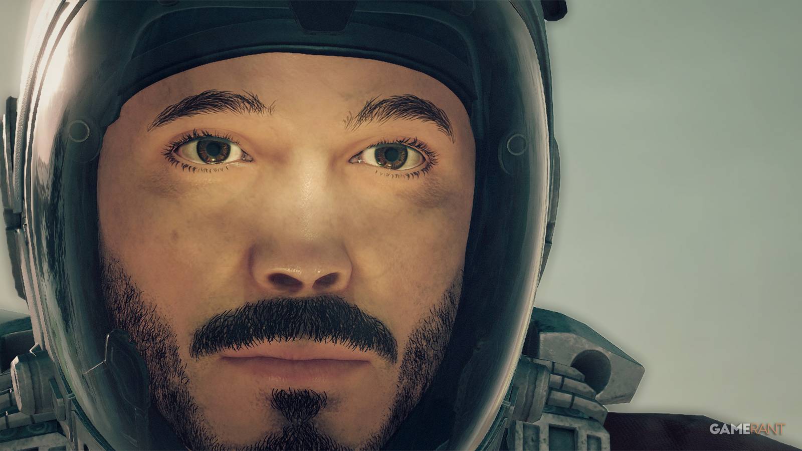 Starfield protagonist in Constellation Space Suit face close-up