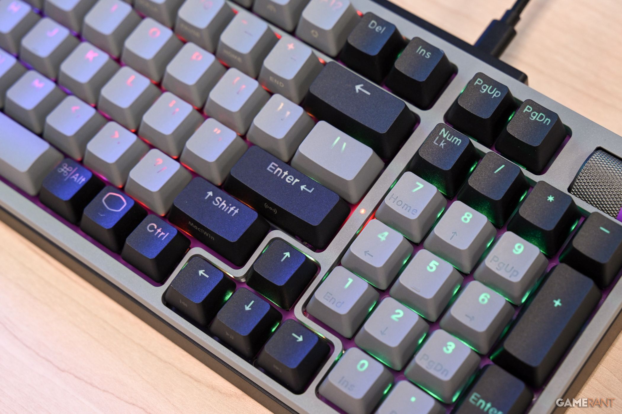 Close up of right side keys on Cooler Master MK770