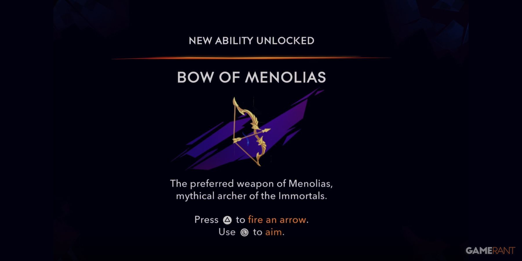 the bow of menolias in prince of persia the lost crown.