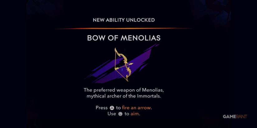 the bow of menolias in prince of persia the lost crown.