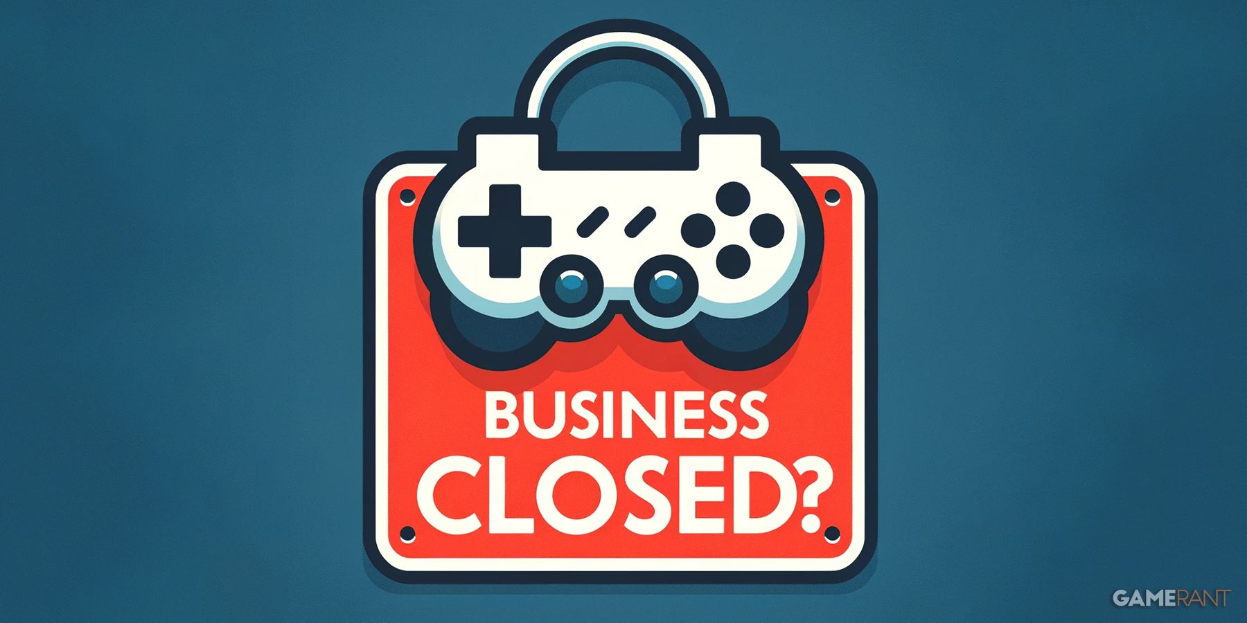 Business Closed lock sign with gamepad controller flat graphic GR