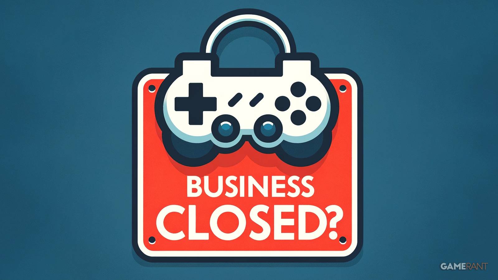 Business Closed lock sign with gamepad controller flat graphic GR