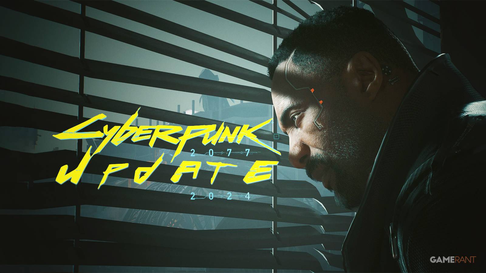 Cyberpunk 2077 Idris Elba as Solomon Reed looking at update 2024 tagline composite