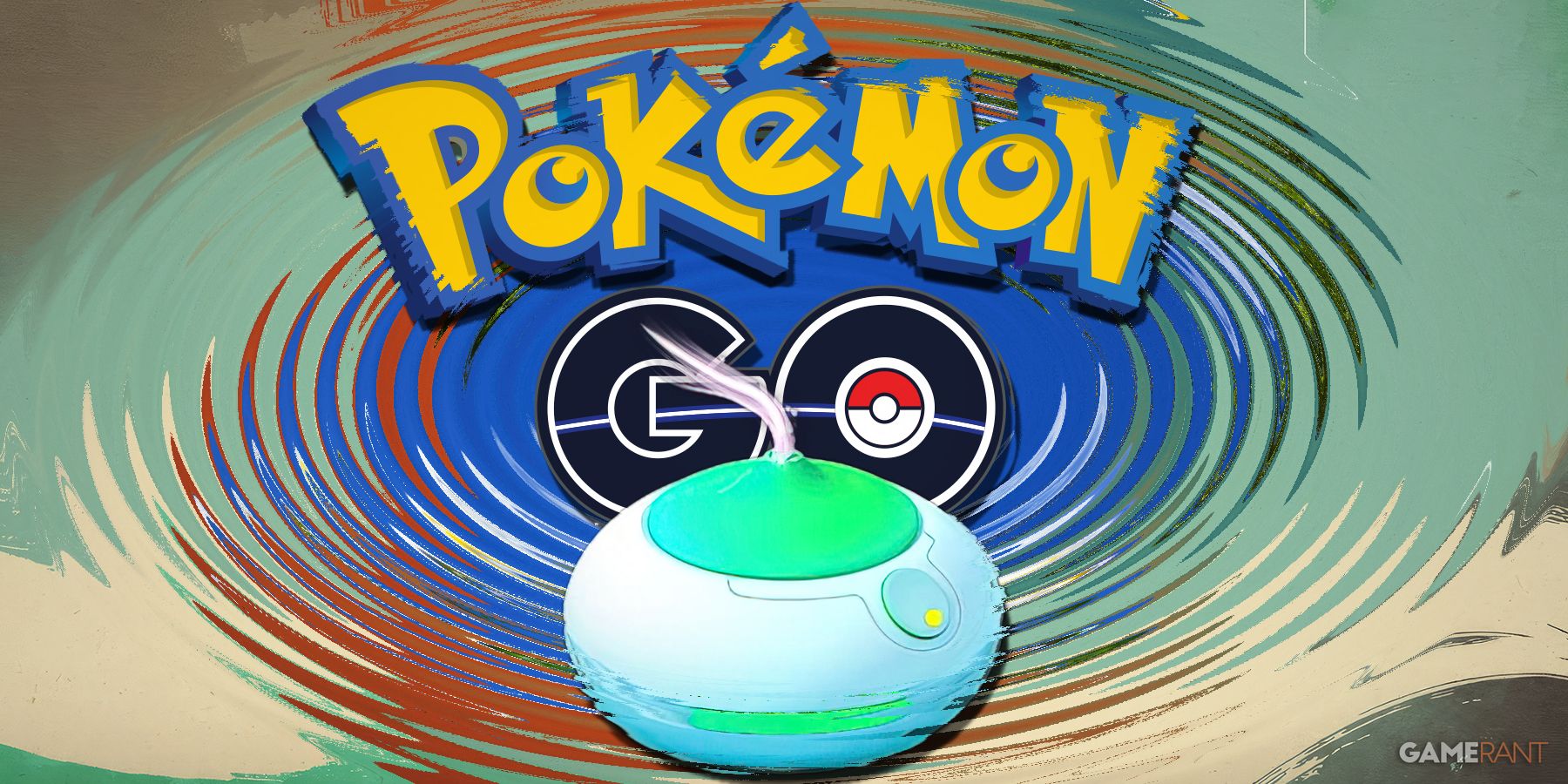Pokemon GO logo and Incense sprite pond ripple effect composite