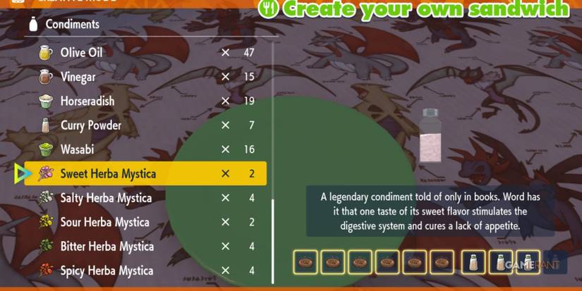 pokemon scarlet violet indigo disk 4 star sandwich herba mystica recipe