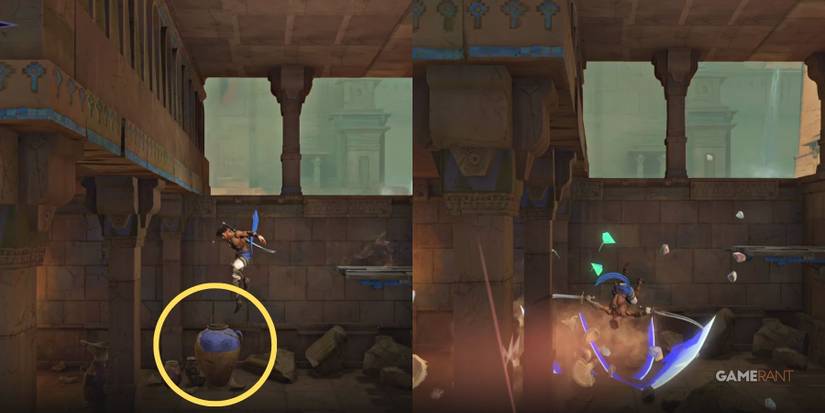 breaking objects to earn time crystals in prince of persia the lost crown.