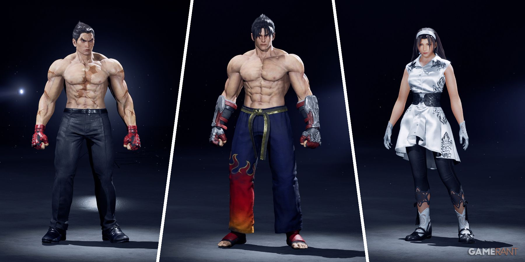 The Alternate B outfits for Kazuya, Jin, and Jun in Tekken 8