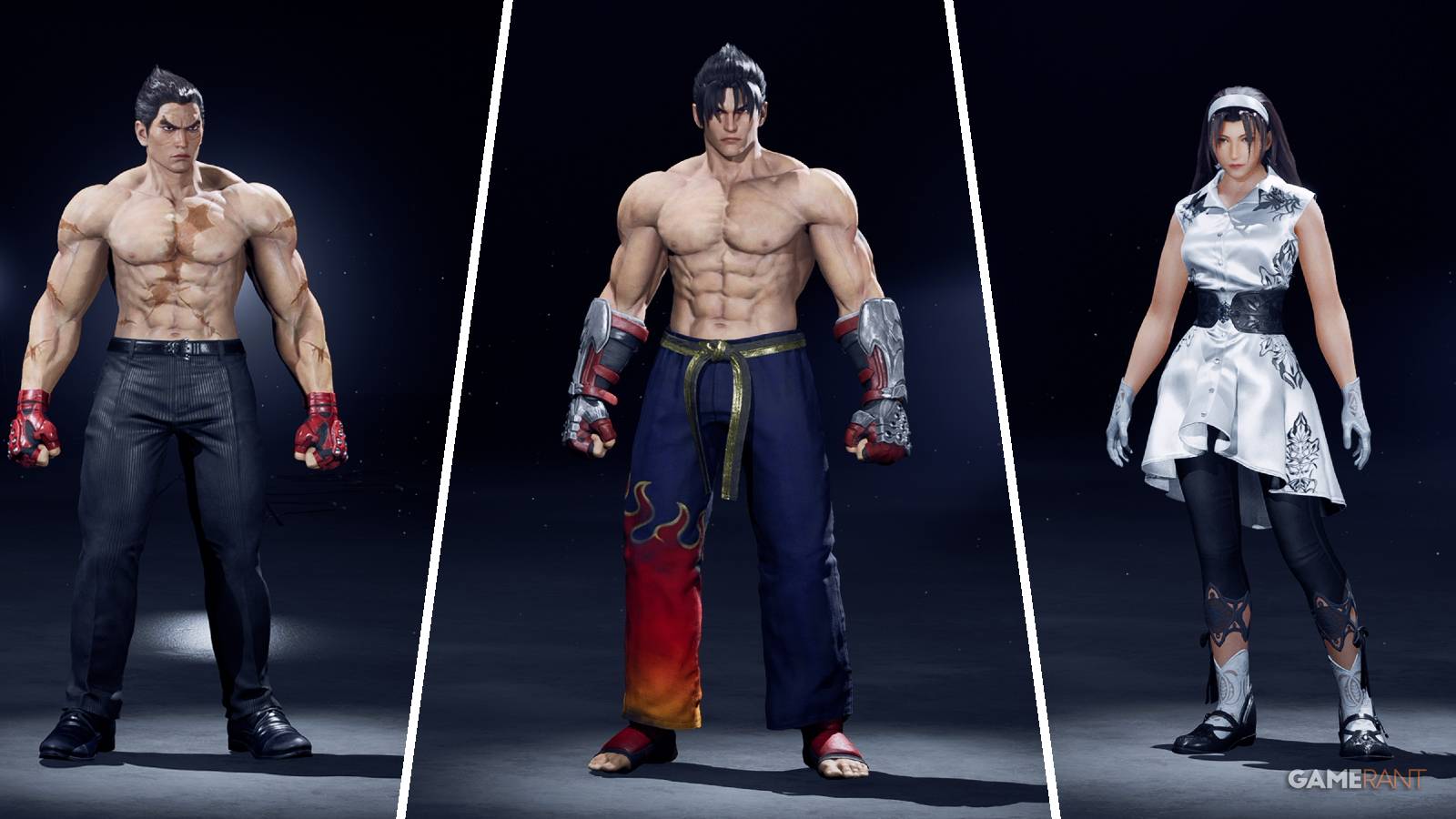 The Alternate B outfits for Kazuya, Jin, and Jun in Tekken 8