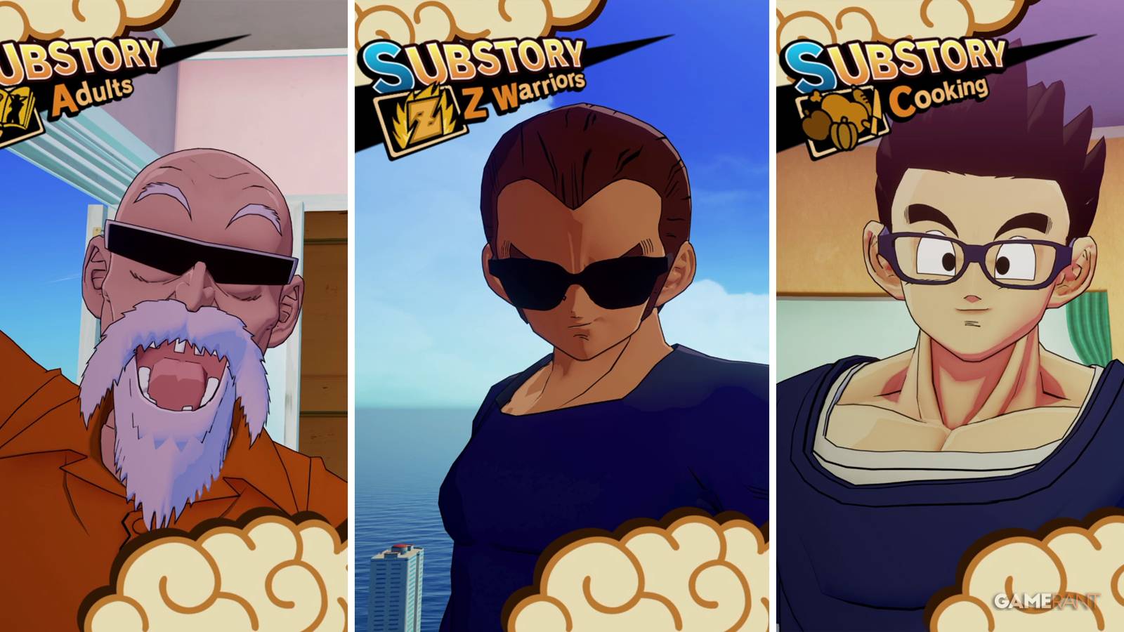 Three of the substories in Dragon Ball Z: Kakarot's in Goku's Next Journe DLC.