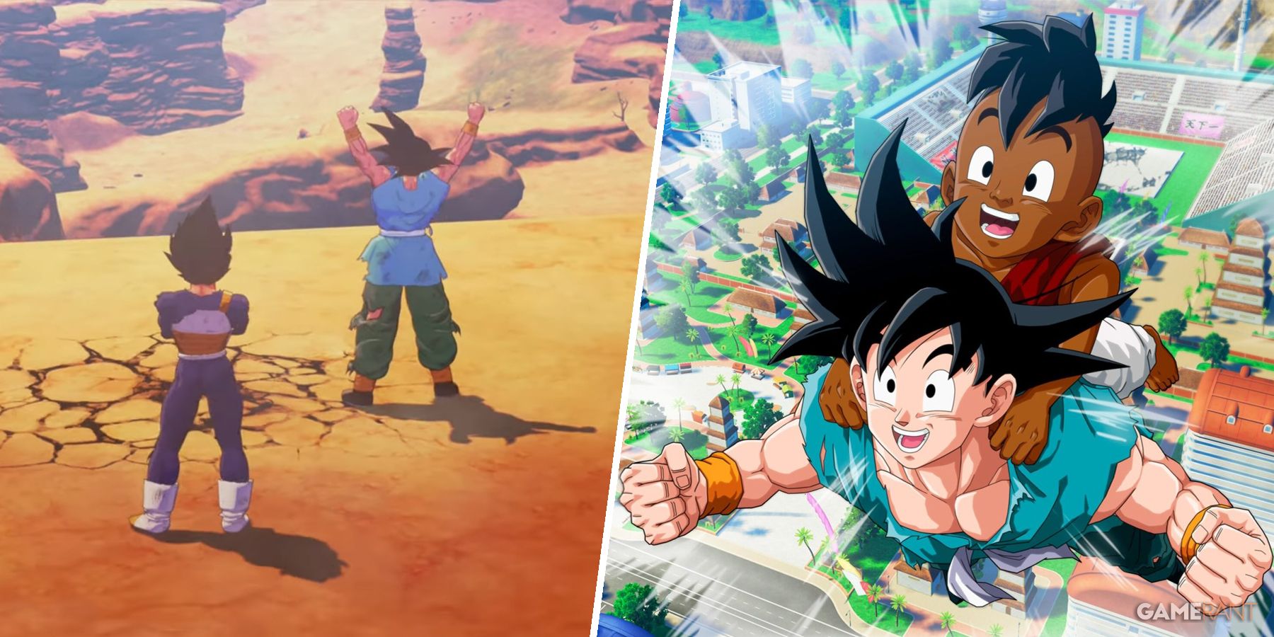 Goku and Vegeta and Goku and Uub in Goku's Next Journey