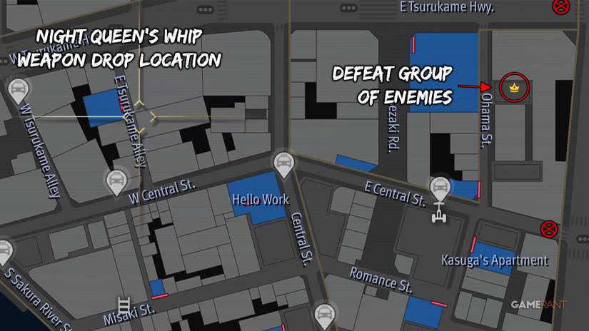 Night Queen's Whip location in Like a Dragon: Infinite Wealth