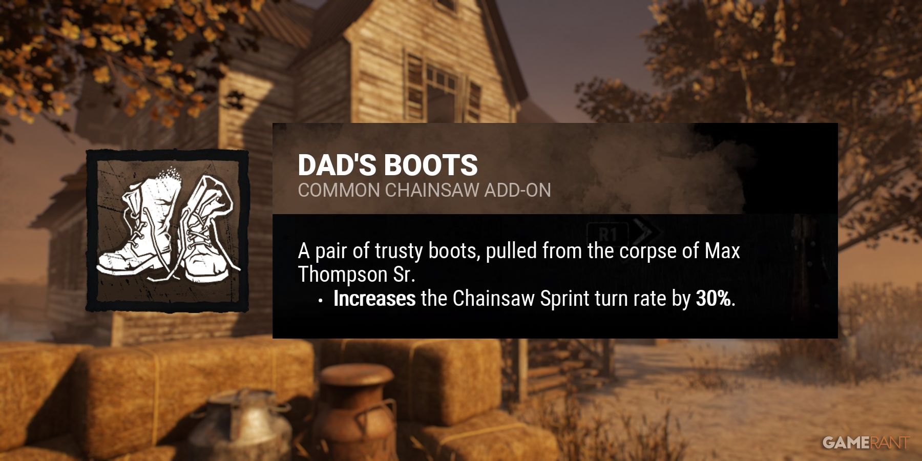 dead by daylight the hillbilly dad's boots addon