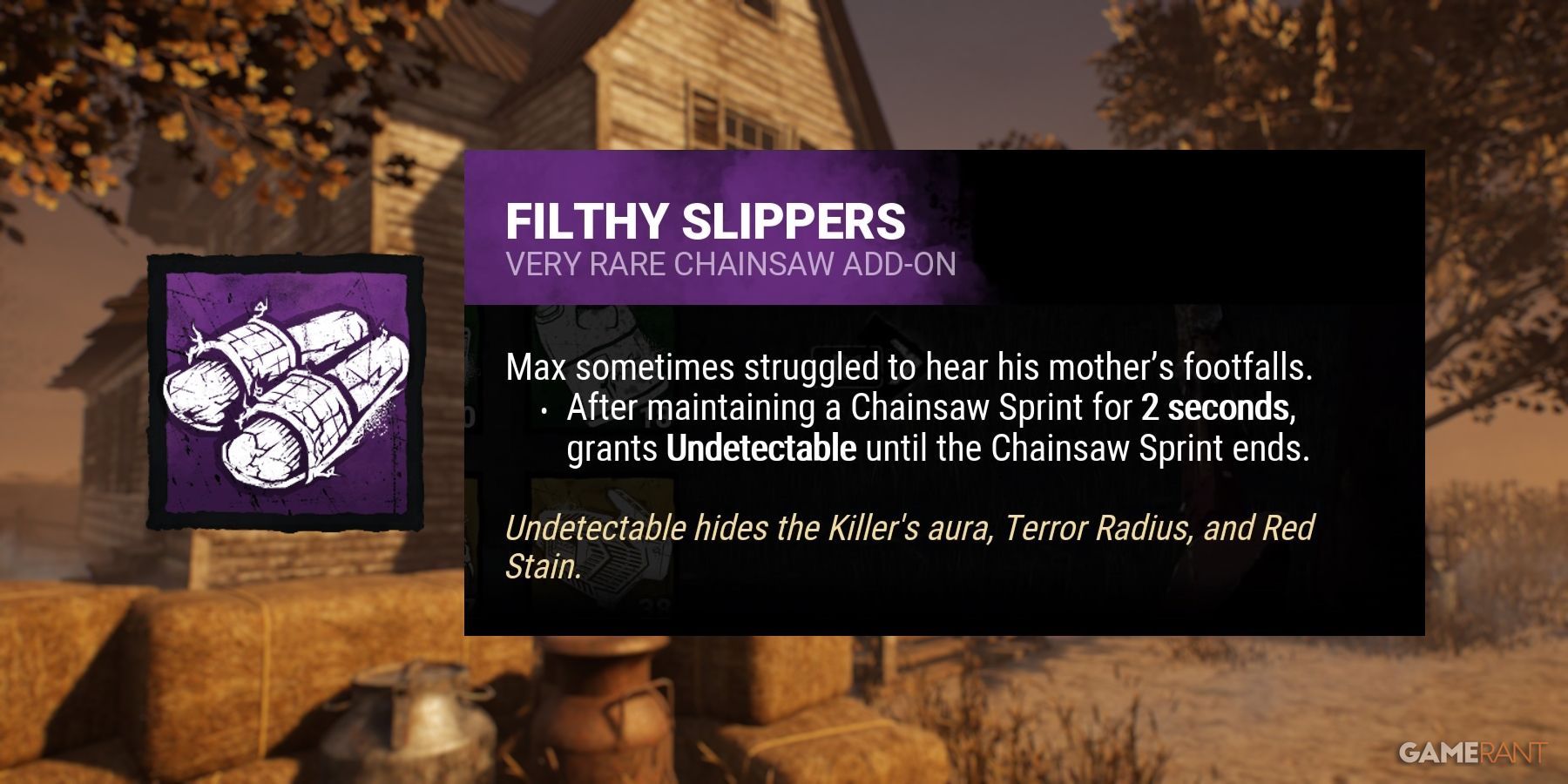 dead by daylight the hillbilly filthy slippers addon