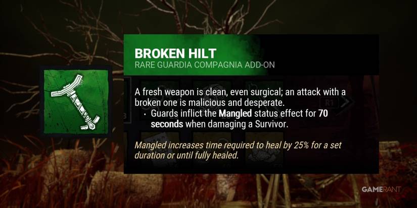 dead by daylight the knight broken hilt addon