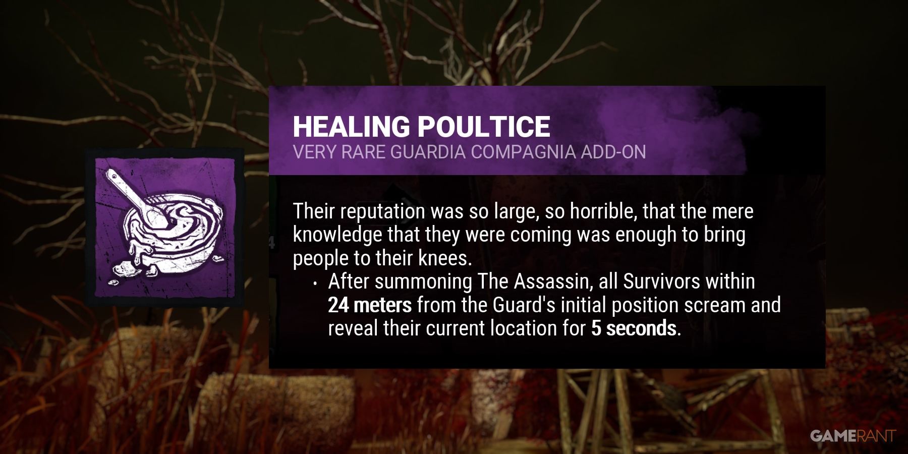 dead by daylight the knight healing poultice addon