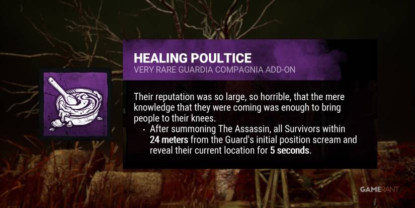 dead by daylight the knight healing poultice addon