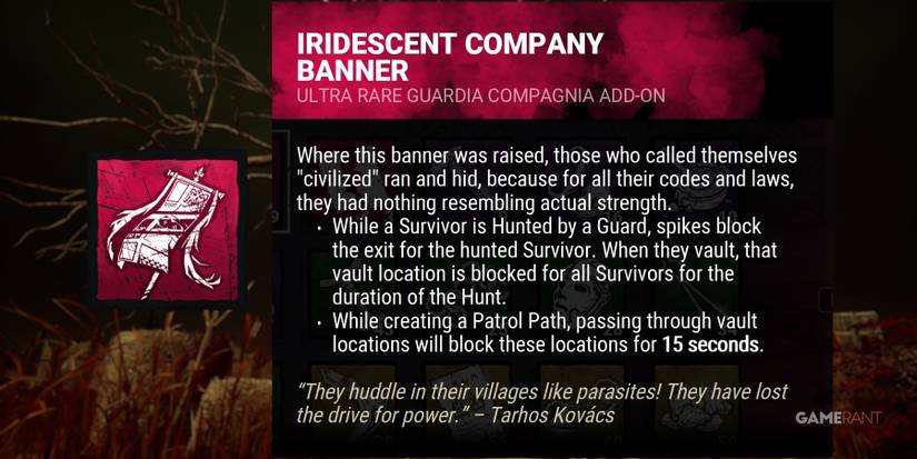 dead by daylight the knight iridescent company banner addon